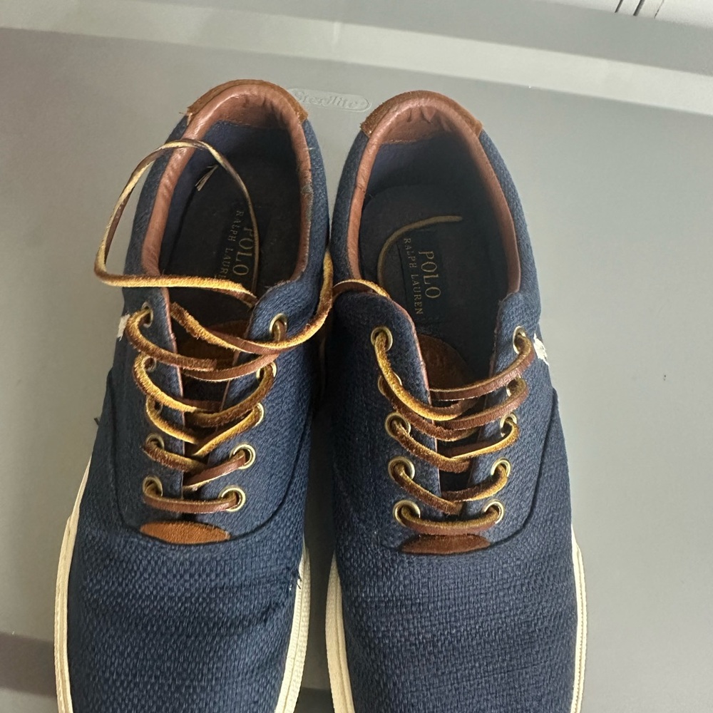 Ralph Lauren Men's Navy and Brown Sneakers